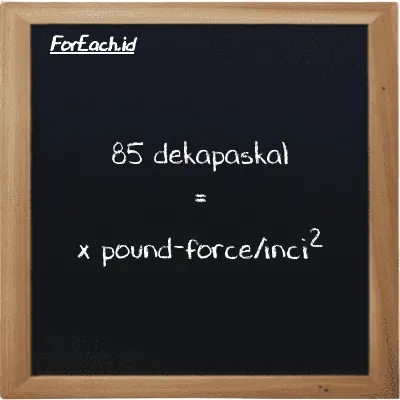 Contoh konversi dekapaskal ke pound-force/inci<sup>2</sup> (daPa ke lbf/in<sup>2</sup>)